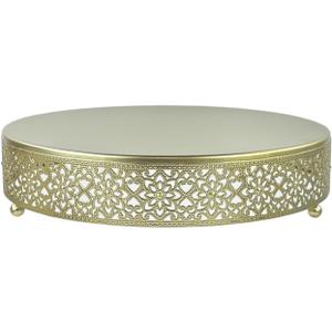 Cake Stand, Metal Round Cupcake Dessert Stand Cake Display Holder Cookies Fruit Serving Tray Decor for Wedding Party Birthday Baby Showers Anniversary (Gold, 12in)