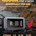 M1 Car Battery Jump Starter with Air Compressor 4500A 150PSI (9.0 L Gas/8.0L Diesel), Portable Car Jump Starter Power Pack, Battery Charger 12V Jump Box with LED Light, Large LED Display, Power Bank