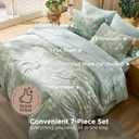 Bedsure King Size Comforter Set - 7 Pieces Floral Sage Green GentleSoft™ Bedding Sets, King Bed in a Bag with Botanical Flowers Winter Comforter, Sheets, Pillowcases & Shams