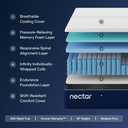 Nectar Classic Hybrid 12 King Mattress - Medium Firm - Memory Foam & Innerspring Coils - Cooling Top Layer - Back Pain Relief - Mattress in a Box - 365-Night Trial 