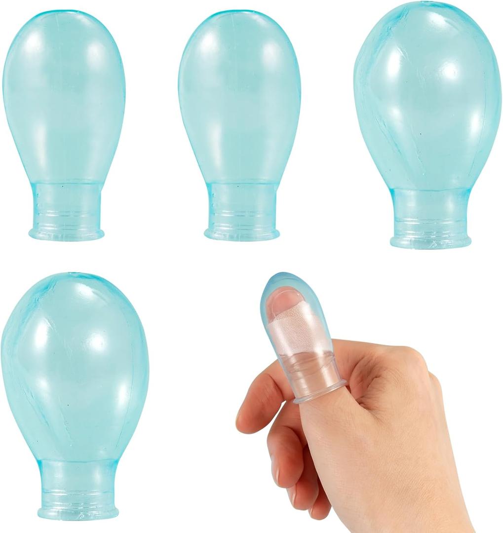 Waterproof Toe & Finger Cover Protectors for Wounds, Bathing, Pedicures, Manicures, Nail Care, Comfort-Fit Silicone Finger & Toe Sleeves(4 Large)