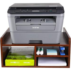 PAG Desktop Printer Stand with Storage, Paper Storage Holder Rack for Desk, Wooden Printer Organization for Home/Office, Retro Brown (Model 1)