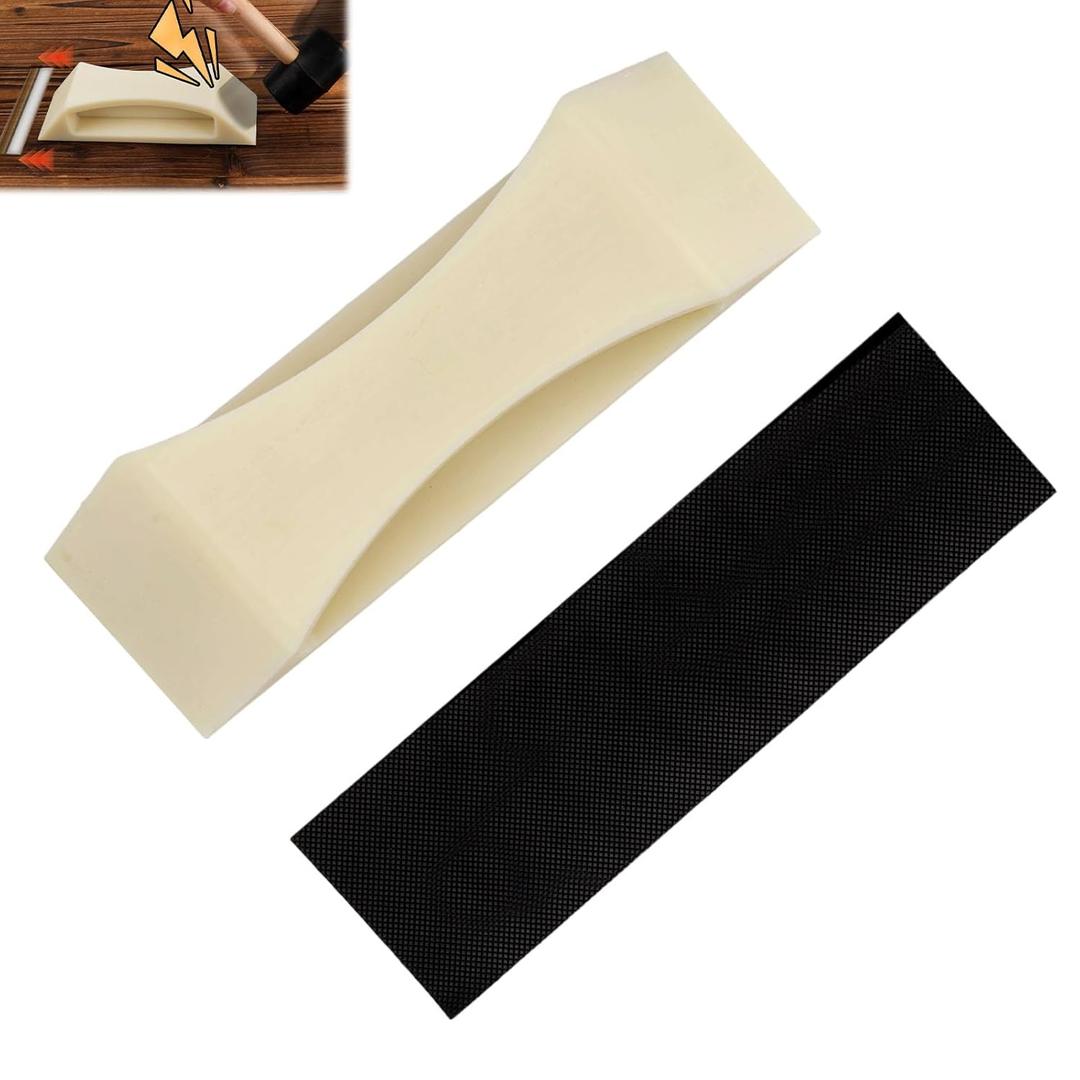 2pcs Floor Gap Fixer Tool Kit, Includes Trapezoidal Tapping Block with Washable Adhesive Pads for Plank Grabber Fix Pro Laminate Vinyl and Hardwood Flooring Gap Repair