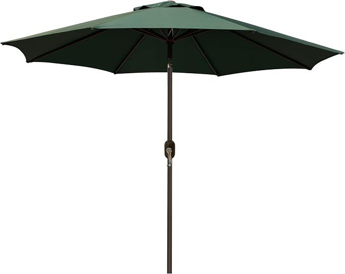 9' Outdoor Patio Umbrella, Outdoor Table Umbrella, Yard Umbrella, Market Umbrella with 8 Sturdy Ribs, Push Button Tilt and Crank