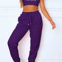 Waitfairy Sweatpants Women - Joggers for Women High Waist Baggy Sweat Pants for Womens Joggers Workout Gym Clothes for Woman (Purple, XS)