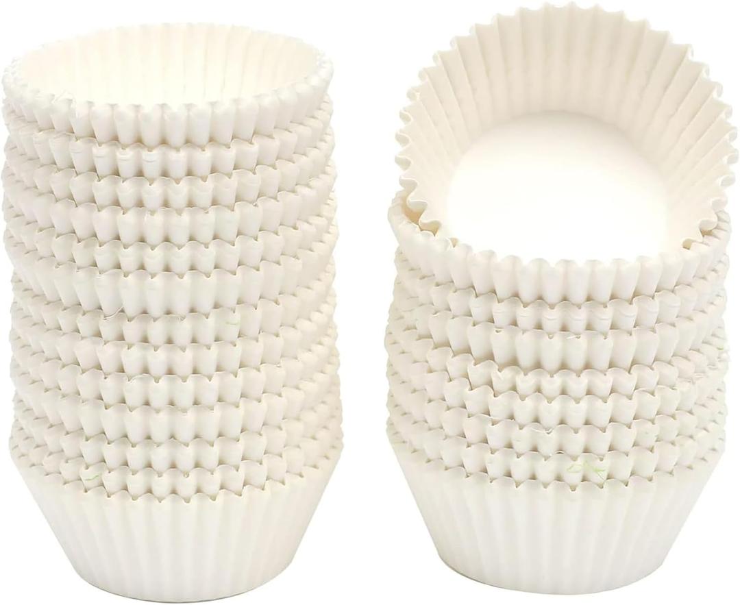 qiqee 300 Count Jumbo Cupcake Liners White Muffin Liners Food Grade Baking Cups Paper No SmellsLarge Size