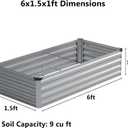 Zunatu 6x1.5x1 ft(2 Pack) Galvanized Raised Garden Bed,Outdoor Planter Box Metal Patio Kit Planting Bed for Vegetables Flowers and Succulents,Silver