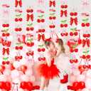Cherry Party Decorations,She's The Cherry On Top Theme Hanging Swirl,Cute Summer Red and Pink Cherries Foil Swirls for Birthday Baby Shower Wedding Bridal Shower Girls