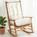 1 MIDDLE ONE Rocking Chair Cushion Outdoor Indoor, Memory Foam Replacement Rocking Chair Pads, Set of Thicken Seat & Back Cushions with Ties for Rocker (Cream, 22"X17"/17"X17")
