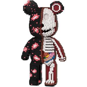 PIANTION Animal Graffiti Skeleton Bear Micro Building Blocks Set(6000PCS XQ001) 16.9in High Series,Gifts Suitable for Adults