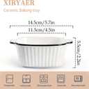 15oz Small Baking Dish 4 Pack Square Ceramic Baking Dishs with Handles,Individual Ceramic Bakeware for Oven, Microwave & Dishwasher Safe