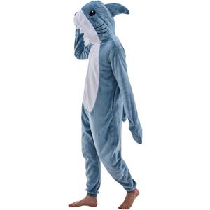 Unisex Adult Onesie Pajamas Animal One Piece Snug Fit Halloween Costume Sleepwear Homewear (Shark) XL