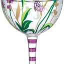 NymphFable Hand Painted Wine Glass Purple Lavendar & Dragonfly Birthday Gift for Women with Personalised Gift Box, 15oz