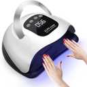320W UV LED Nail Lamp, Professional UV Nail Dryer Light for Gel Nails with 72 Beads, Fast Curing Gel Polish Lamp Auto Sensor 4 Timer Setting Portable Nail Art Drying Tools for Fingernail/Toenail