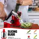 Geedel Rotary Cheese Grater, Kitchen Mandoline Vegetable Slicer with 3 Interchangeable Blades, Easy to Clean Grater for Fruit, Vegetables, Nuts