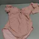 Eomenie Womens Ruffled One Piece Swimsuit Slimming Tummy Control Bathing Suit V-Neck Cutout Swimwear for Resort Wear Bare Pink M 