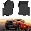 Floor Mats | Fits 2022-2025 2026 Nissan Frontier Only Fit Crew & King Cab | TPE All Weather Protection Floor Liners | Front Row Mat Accessories, 2-pc Black