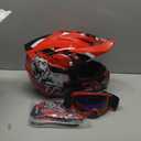 DOT Youth Dirt Bike Helmet with Goggles & Gloves, Youth ATV Helmets for Youth Boys Girls, Four Wheeler Helmet, Motocross BMX MX UTV Offroad Street Go Kart Dirt Bike Race Car XL