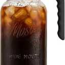 Mason Jar Pitcher  Airtight & Leakproof Glass Pitcher with Lid, Perfect for Storing Breastmilk, Cold Brew, Sun Tea, with Easy-Pour Spout Lid. 4 Cups. 2 Pints