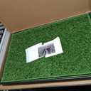 HQ4US 4LEGS Dog Grass Pad with Tray Medium 3121, Dog Litter Box with Odor Free Artificial Grass Pee Pads for Dogs Potty Tray with Hemmed Edge, Realistic for Indoor Balcony