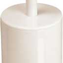 mDesign Slim Plastic Toilet Bowl Brush and Holder Set, Modern Compact Storage Organizer Cleaner Scrubber for Toilet - Heavy Duty Cleaning Plunger for Bathroom, Aura Collection - Cream