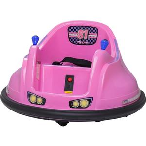 Flybar FunPark 6V Bumper Car for Toddlers, Electric Toddler Ride On Toys for Kids, Baby, Ages 1.5-4 Years, LED Lights, 360 Degree Spin, Supports up to 66 pounds (No Remote), Large, 6v Pink/Purple