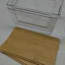 2 Pack Trash Bag Holder with Bamboo Lid, Stackable Trashbag Dispenser, Extra Large Garbage Bag Holder for Kitchen Laundry Room Under Sink Organization and Storage