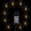 10 Pcs Total 600 LED Firework Copper Wire Lights, Fairy Twinkle Lights Plug in String Lights 8 Modes Waterproof Starburst Lights for Christmas, Birthday, Bedroom, Corridor Patio, Wedding