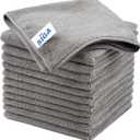 MR.SIGA Microfiber Cleaning Cloth, All-Purpose Microfiber Towels, Streak Free Cleaning Rags, Pack of 12, Grey, Size 32 x 32 cm(12.6 x 12.6 inch)