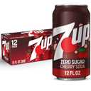 7UP Cherry Zero Sugar Soda, 12 fl oz cans, 12 pack (EXP 07/18/26)