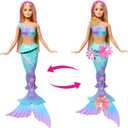 Barbie Mermaid Toy Dolls with Surprise Magic Blooming Flowers Feature, Ombre Tails, Pearl Headband Accessory & Long Blonde Hair with Pink Highlights (Multicolor)