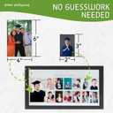 Green Pollywog School Years Picture Day Collage | Black Natural Wood Photo Display | K-12 Graduation Keepsake | School Photo Picture Display, 17.75" x 10