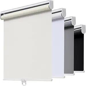 AOSKY Blackout Cordless Roller Shade for Indoor Windows, 23"W x 72"H, Ivory