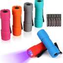 EverBrite Black Light Flashlight 6 Pack, UV Mini Flashlight, 9-Led 395nm Detector for Pet Urine, Stains, Scorpions, 18 AAA Batteries Included