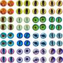 Julie Wang 6MM 100PCS Mixed Dragon Eyes Flatback Glass Cabochon Dome for Artworks Making Craft Jewelry DIY Findings about 0.24inches