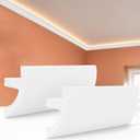 moonoom 14 Pack 55 Ft Ceiling Crown Molding Trim, High Impact Ceiling Decorative Moulding, Room Top Light Strip Crown Molding for Ambient Home Bedroom Living Room Lighting (Style B)