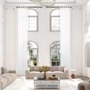 Extra Long Sheer Curtains, Grommet High Ceiling Light Flitering Long Two Story Sheer Curtains for Living Room and Two Story Room.(White, 1 Panel, 52"X132")