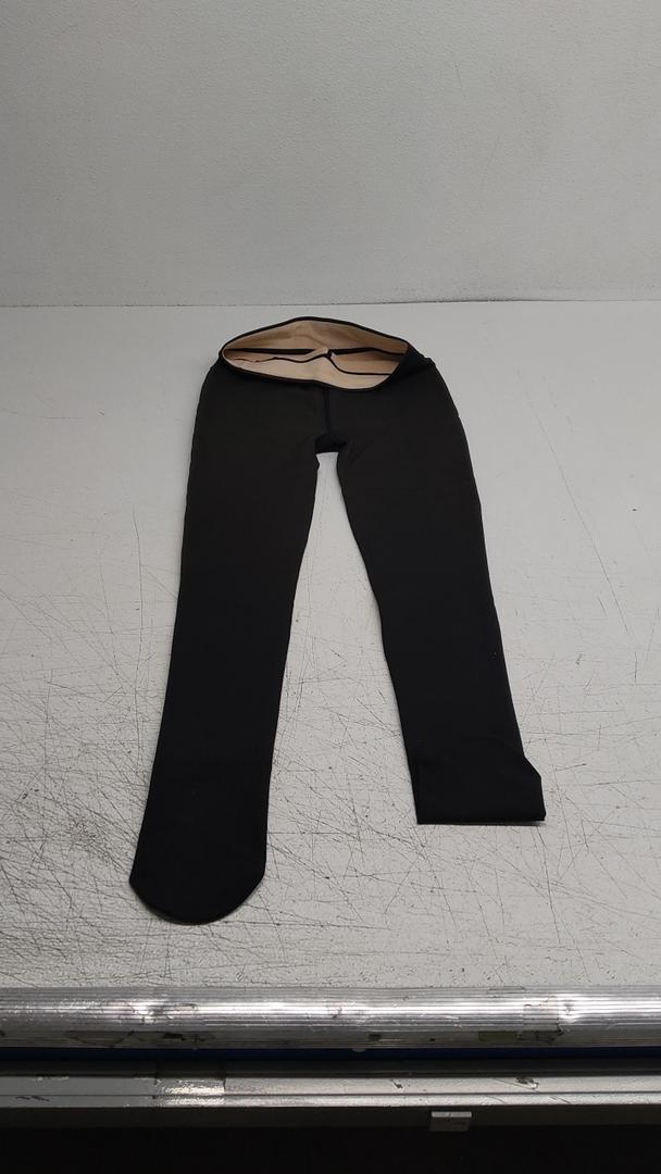 CHRLEISURE Women's Fleece Lined Tights - Fake Sheer Warm Pantyhose Thick Winter Leggings L/M