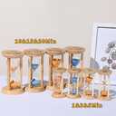 3 x 100% Bamboo Sand Timers, Hourglass Sand Timers 15Min, Wooden Sandglass Timer for Toothbrush Timer Games Classroom Home Office CookingOrange+15Min