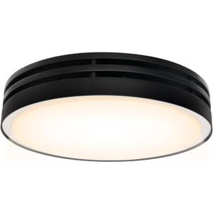 Akicon Bathroom Exhaust Fan with Light, 110CFM, 2.0 Sones for Ceiling, 1000lm Dimmable LED Light and 150lm Nightlight Dual Color Bathroom Vent Fan for Home, Round, Black, 13.5 inches
