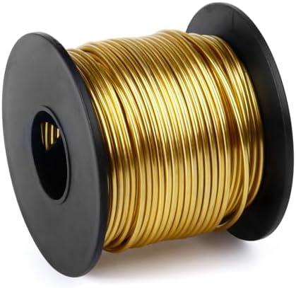 Aluminum Craft Wire, 75 Feet 1.5mm/ 16 Gauge Gold Bendable Soft Metal Aluminum Wire Roll Bulk for DIY Crafts Sculpting Jewelry Making