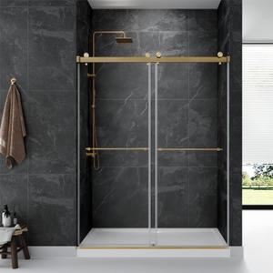 56" -60 "W x 75" H Frameless Shower Door, Double Sliding Shower DoorBathroom Sliding Shower Door, SGCC Certified Tempered Glass Door with Explosion
