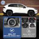 17 inch Gloss Black Wheel Covers for 2019-2025 Toyota RAV4 LE, Fits Factory Steel Wheels 42611-42520 42611-0R230, Direct OEM Replacement 42602-0R040, Snap-on Hubcaps 4 Pack