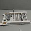 Dog Gate - 18"-45" Adjustable Extra Wide Metal Baby Gate to Step Over, 10" Tall Small Pet Gate with 3 Extension Kits, Pressure Mounted for Doorways & Stairs (White)