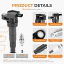 Autoexact Ignition Coil Packs and Iridium Spark Plugs Kit Fit for Hyundai 2006-2010 Sonata 2007-2009 Santa Fe Veracruz Azera, Kia 2006-2014 Sedona Sorento 3.3L 3.8L 3.5L V6, #UF546 6 Sets