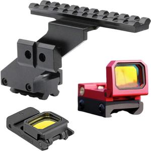 Gotical Combo of 2 - Pistol Hand Guns Picatinny Rail Mount Accessories with Micro Red Dot Sight