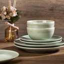 GBHOME Dinnerware Sets for 6, 24 Pieces Ceramic Plates and Bowls Set