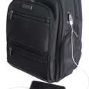 Kenneth Cole Reaction ProTec Travel Business Backpack 17" Laptop Computer TSA Checkpoint-Friendly Bookbag With USB Port, Black
