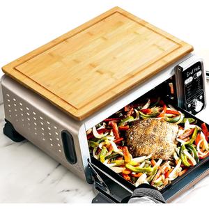 Wood Cutting Board Compatible with Ninja Foodi SP101 SP201 SP301 Air Fryer Oven, Accessories for Convection Oven with 4 Silicone Feet 16.3"  10.4",Add Storage Space,Protects Cabinet