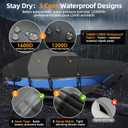 1600D + 1200D Boat Cover with 2" Wide Loops for Trailering and Mooring - Ultra Durable Waterproof Fits 22-24ft Tri-Hull, V-Hull, Runabout, Fish & Ski Boat, Bass Boat, with Storage Bag